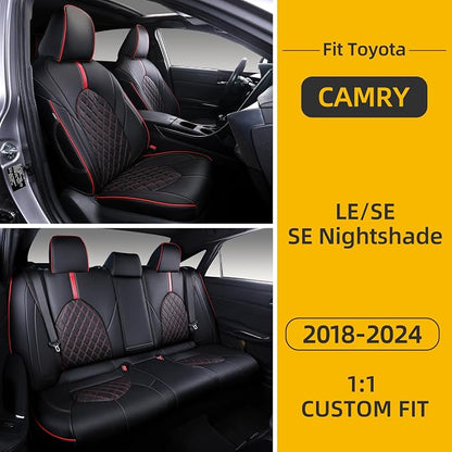 Custom Fit Camry Seat Covers for Toyota Camry LE, SE Nightshade 2018-2024 Full - Image 7