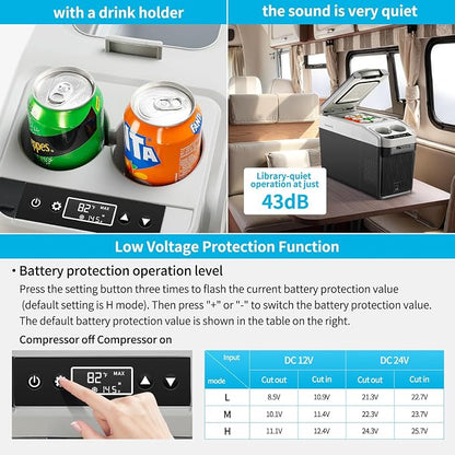 12 Volt Center Console Fridge, Car Refrigerator 16QT Cooler, Portable Car - Image 7