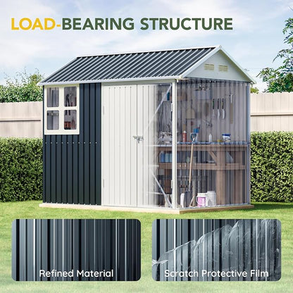 Breezz 6X8FT Outdoor Steel Storage Shed - Image 5
