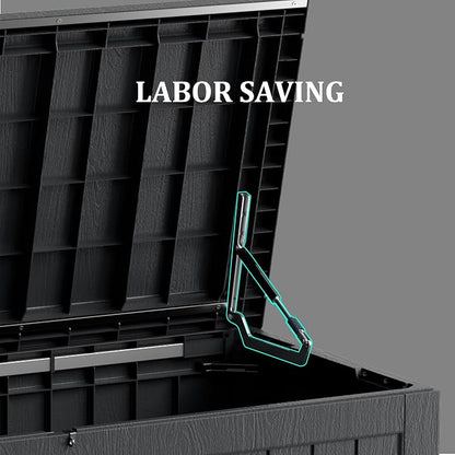 270 Gallon Lockable Resin Deck Box, Waterproof & UV-Resistant Outdoor Storage - Image 6