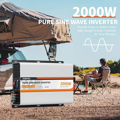 2000W Pure Sine Wave Inverter 12V DC to 120V AC Converter - Image 7
