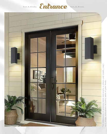 Ken & Ricky Outdoor Wall Lights, Modern Outdoor Light Fixture, Aluminum - Image 3