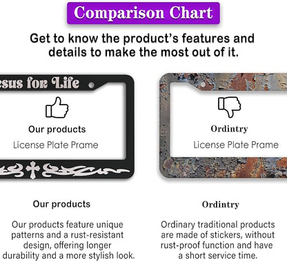 License Plate Frames Black and White Custom License Plate Frame Jesus - Image 6