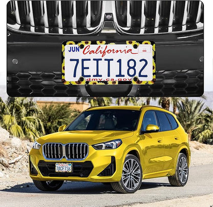 LivTee Flower License Plate Frames, 4 Holes Stainless Steel License Plate Covers - Image 2