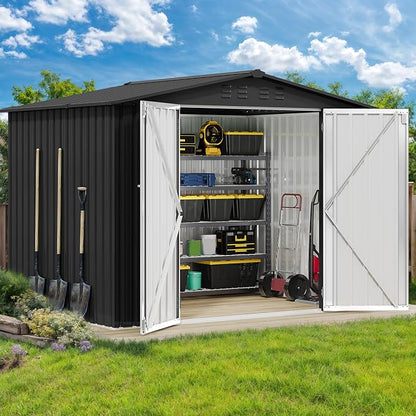 DWVO 8x6FT Outdoor Storage Shelter, Roomy Steel Tool Shed - Image 2