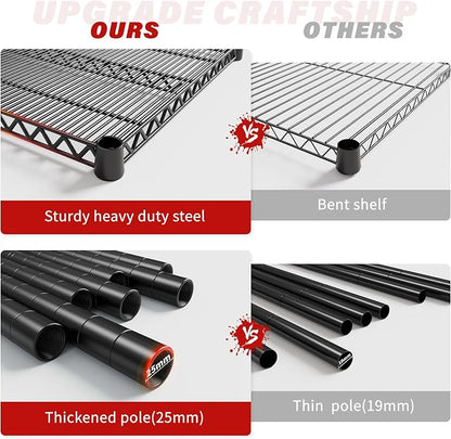 REIBII 60''W X 82.6" H Steel Heavy Duty Wire Shelving Unit - Image 6