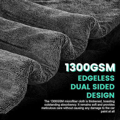 2 Pack Double-Sided Car Care Extra-Large, Ultra-Absorbant Microfiber Drying - Image 3