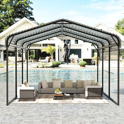 EBE 10 x 15 FT Outdoor Carport, Heavy Duty Metal Carports - Image 7
