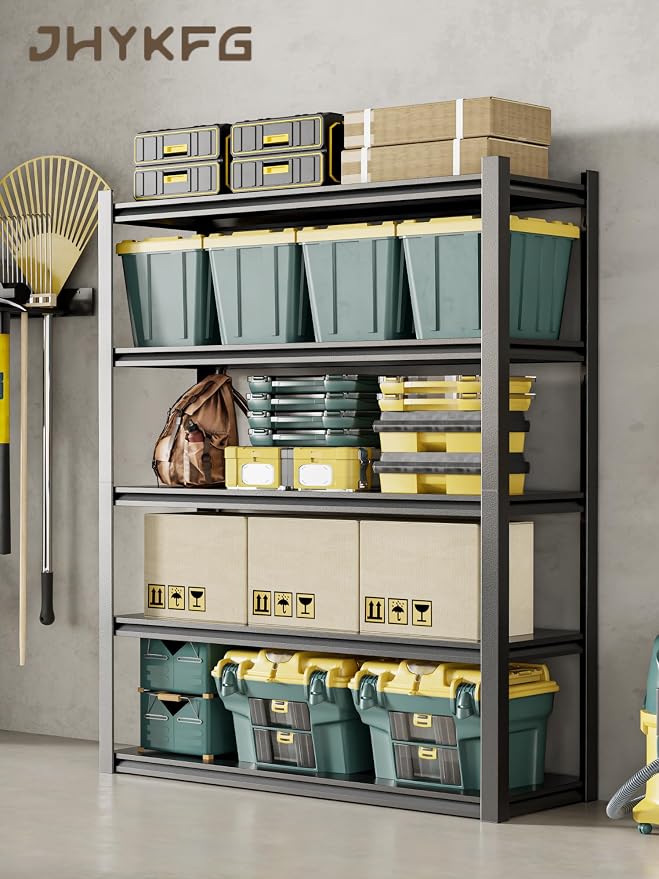 JHYKHG 63" H Storage Shelves, 5-Tier Heavy Duty Garage Shelving, Adjustable - Image 2