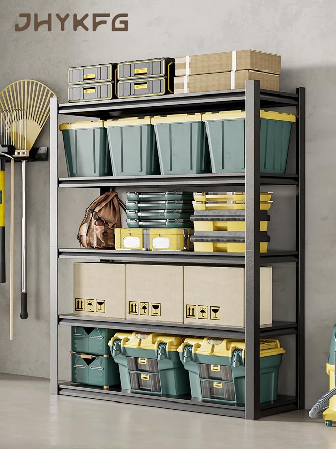 JHYKHG 63" H Storage Shelves, 5-Tier Heavy Duty Garage Shelving, Adjustable - Image 2