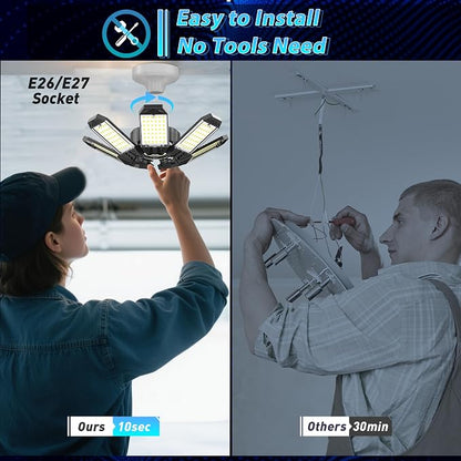 ISKYDRAW LED Garage Light 260W, 26000LM 6500K Garage Ceiling Lights - Image 5