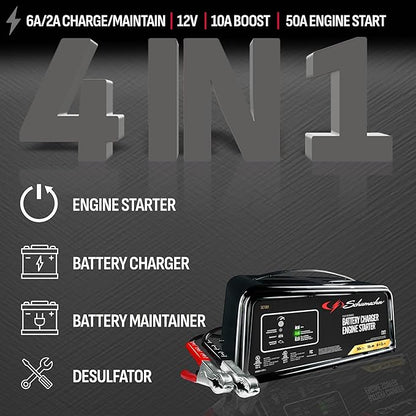 Schumacher Electric 50A 12V Car Battery Charger, Engine Starter & Maintainer - Image 2