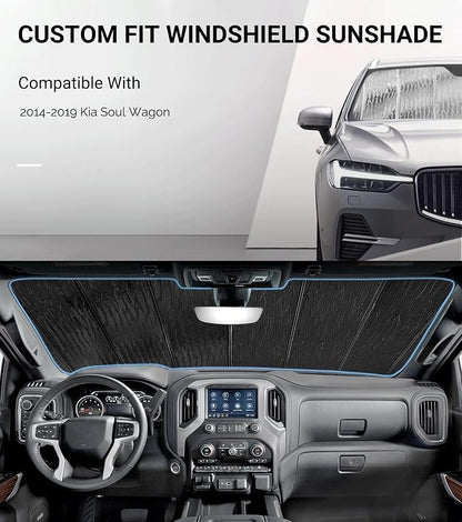 Windshield Sun Shade for Kia Soul Wagon 2014-2019, Front Window Sunshade Shield - Image 2