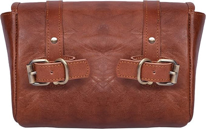 Genuine Leather Large Capacity Saddle Bag - Image 7