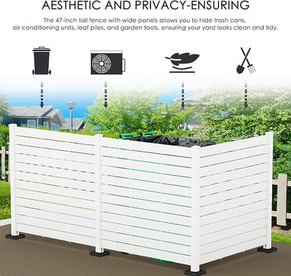 Kozyard 50" W x 48" H Outdoor Privacy Screens Aluminum Post, Air Conditioner - Image 3