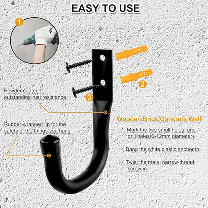 REMIAWY Garage Hooks Heavy Duty, Steel Utility Garage Storage Hook 6 Pack - Image 5