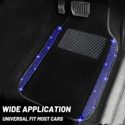 NBTEPEM Blue Bling Car Floor Mats Full Set, Universal Fit Most Cars - Image 2