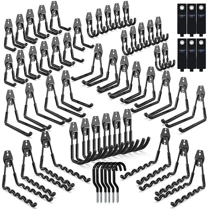 3-H Garage Wall Hooks 60 Pack, Heavy Duty Garage Hooks by 3-H