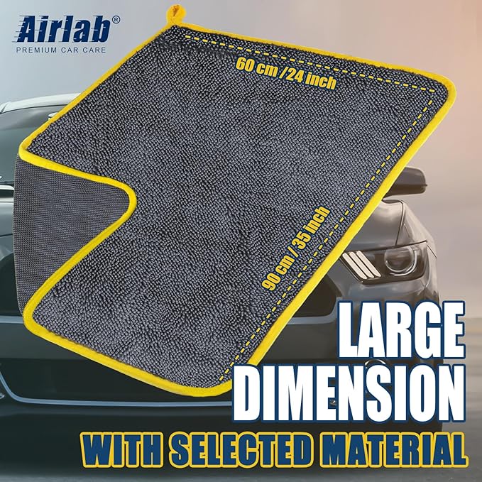 Airlab Microfiber Towels for Cars Wash Drying Extra Large Super Absorbent - Image 7