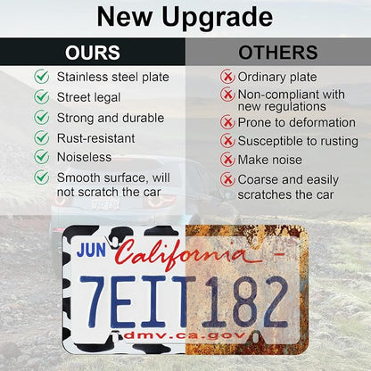 LivTee 4 Holes Stainless Steel License Plate Frames, Automotive Exterior - Image 6
