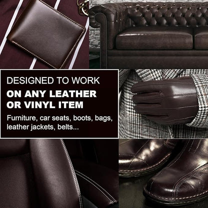 12oz Leather Recoloring Balm & 3.4oz Mink Oil Leather Conditioner kit, Dark - Image 4