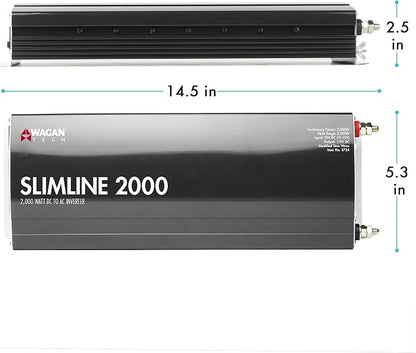 Wagan EL3724 2000W Slim Line AC to DC Power Inverter 2000W TrueRated Continuous - Image 3