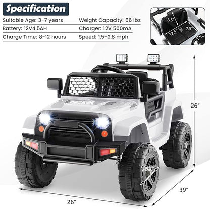 Costzon Ride on Car, 12V Battery Powered Truck Vehicle - Image 7