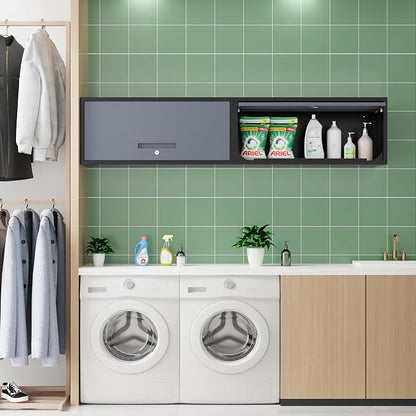 Metal Storage Cabinet Black&Gray Wall Cabinets - Image 2