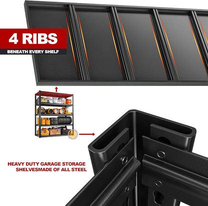 REIBII 48" W Garage Shelving 2500LBS Storage Shelves Adjustable Metal Shelving - Image 5