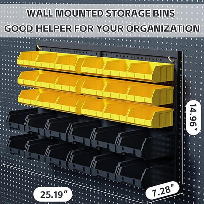 KJE 30PCS Wall Mounted Storage Bins, Plastic Tool Organizer - Image 2