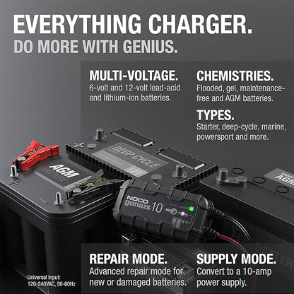 NOCO GENIUS10: 10A 6V/12V Smart Battery Charger – Automatic Maintainer - Image 5