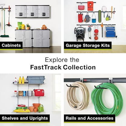 Rubbermaid 15-Piece FastTrack Garage Wall-Mounted Storage Kit, 4 Rails and 11 - Image 7