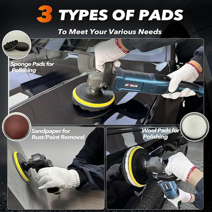 Buffer Polisher, 6 Inch/7 Inch 1600W Rotary Car Buffer Polisher Waxer, 7 - Image 6