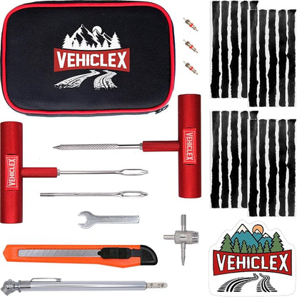 Vehiclex Tire Repair Kit for Plug and Patch by Vehiclex