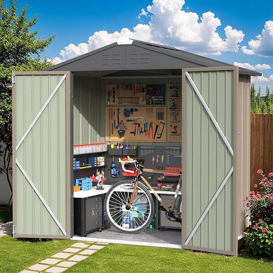 Greesum 6×4FT Outdoor Storage Shed, Metal Patio Storaged Sheds by BuynowfromGreesum