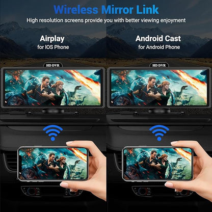 Wireless Apple Carplay Screen for Car 4K Dash Cam, 10.26" HD Touchscreen - Image 7