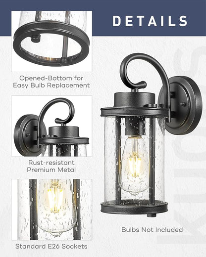 kudos Porch Lights, 12.5 inch Cylinder Outdoor Wall Light, E26 Sockets - Image 3