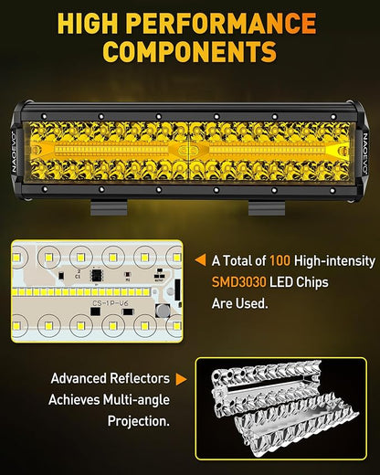 NAOEVO 12 Inch LED Light Bar, 300W 30000LM LED Offroad/Driving/Fog Lights - Image 4