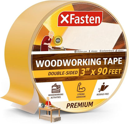 XFasten Double Sided Woodworking Tape 3 Inches x 90 Feet, Residue-Free and by XFasten