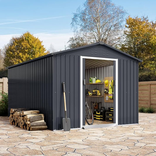 8 X 15 Ft Outdoor Storage Shed, Spacious Garden Tool Sheds by GarveeLife