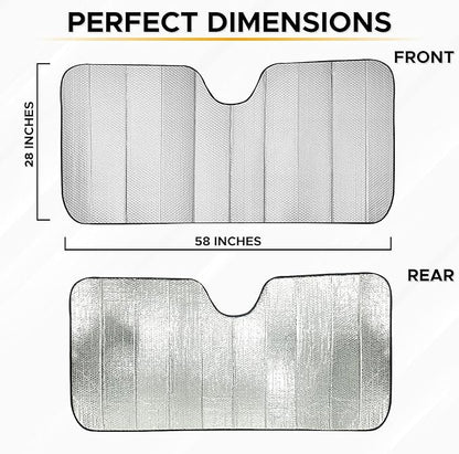EcoNour Accordion Car Windshield Sun Shade | Foldable Car Window Shades - Image 3