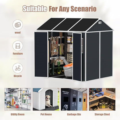 8x7 FT Outdoor Storage Resin Shed - Image 3