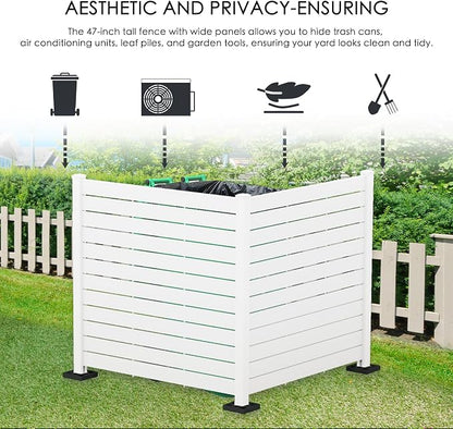 Kozyard 50" W x 48" H Outdoor Privacy Screens Aluminum Post, Air Conditioner - Image 3