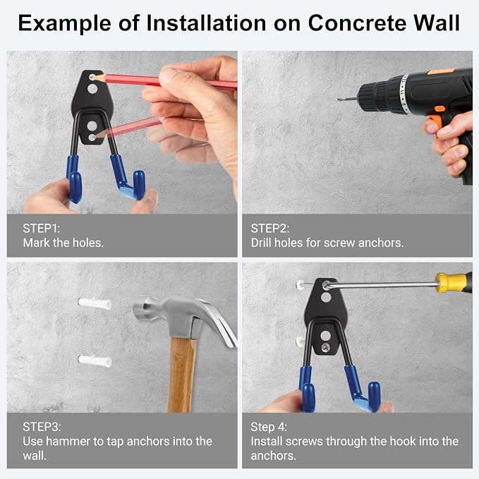 Garage Hook Heavy Duty Wall Storage Hangers, 16 Pack Garage Storage Hooks Steel - Image 5
