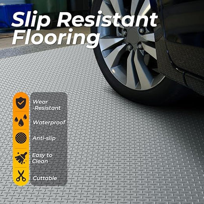 7.5 x 16 FT Garage Floor Mats for Under Car, 2.8mm Thickened Rubber Flooring - Image 2