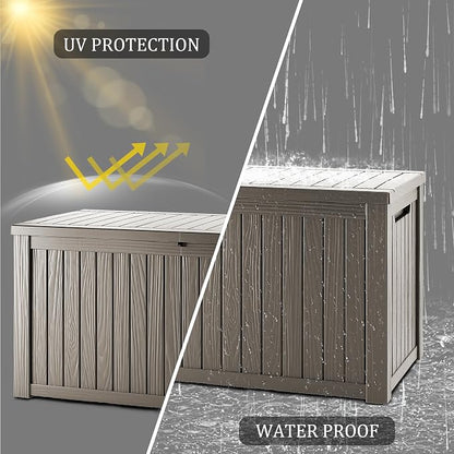 180 Gallon Lockable Resin Deck Box, Waterproof & UV-Resistant Outdoor Storage - Image 5