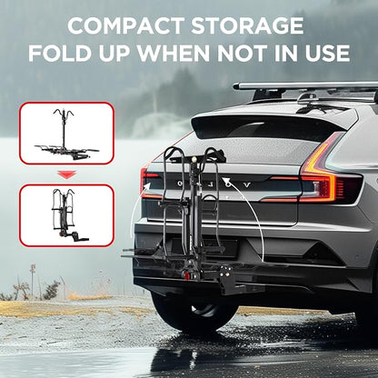 Young 200 lbs. Capacity Hitch Mounted 2-Bike Rack - Image 4