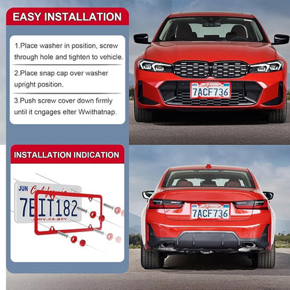 LivTee 4 Holes Stainless Steel License Plate Frames, Automotive Exterior - Image 5