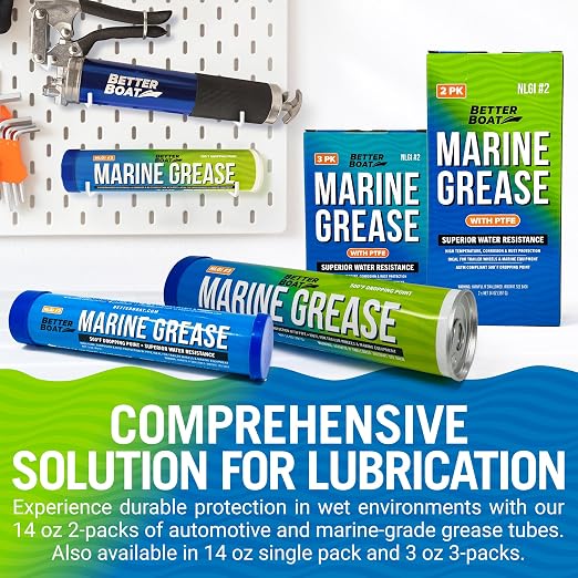 Better Boat Marine Grease Tube, 2 Pack 14 Oz, Waterproof High Temp Trailer - Image 4