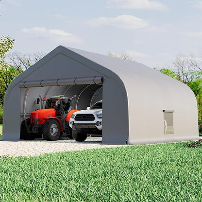 EROMMY 20x20 FT Heavy Duty Durable Carport, Galvanized Steel Frame Garage - Image 9